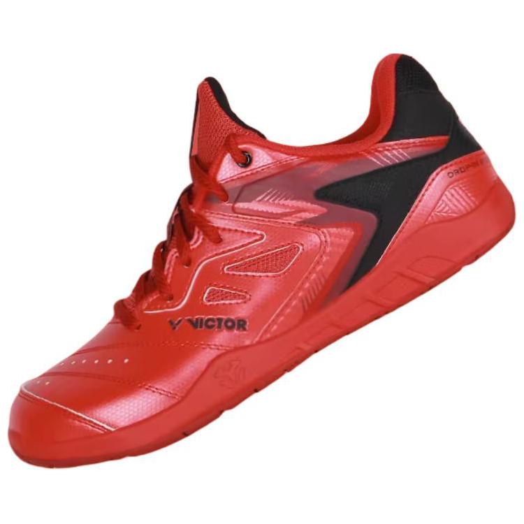 VICTOR Cushioning Slip Resistant Support Lightweight Low top Badminton Shoes Unisex Red
