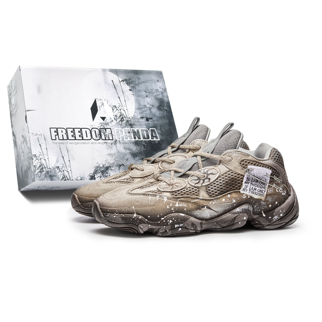 Adidas Yeezy 500 Free Panda, Box, Traditional Discussion Cushioning Abrasion Resistant Cushioning, Wear Resistant
