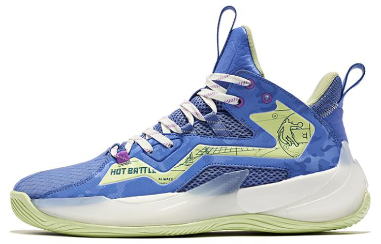 QIAODAN Textile, Synthetic Leather Cushioning Slip Resistant Abrasion Resistant Mid top Basketball Shoes Men’s
