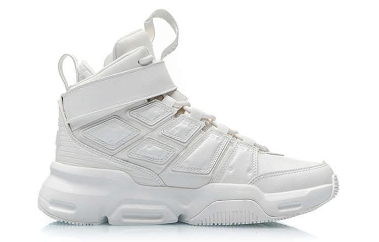 Li Ning Suo Collection, Wending Abrasion Resistant Breathable High top Vintage Basketball Shoes White