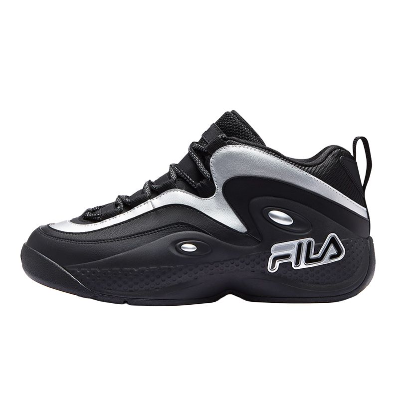 FILA FUSION GH3 Abrasion Resistant Mid top Vintage Basketball Shoes Men’s Black Silver