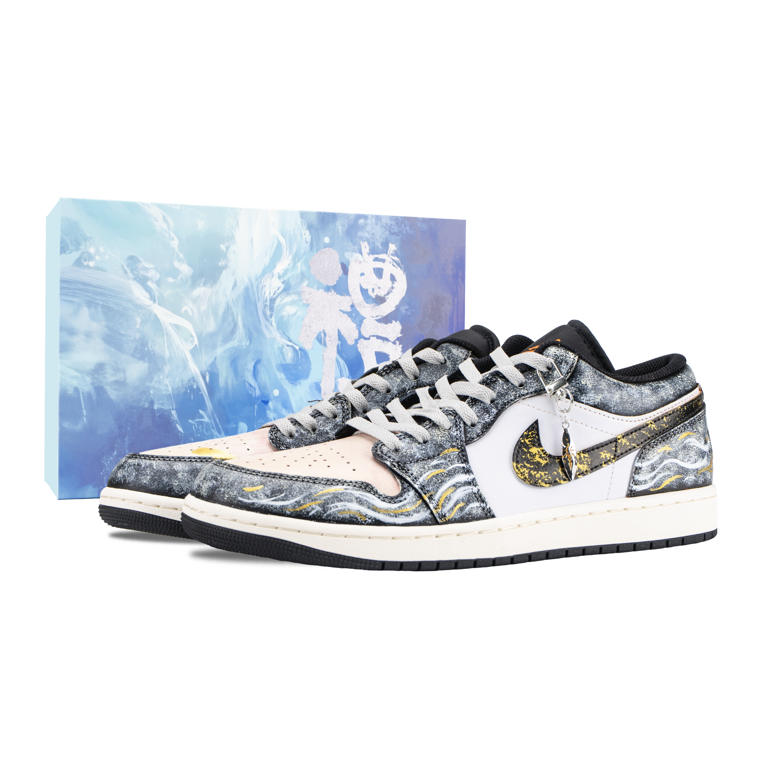 Jordan Air Jordan 1 Starry Sea Pearl Abrasion Resistant Abrasion Resistant Low top Vintage Basketball Shoes Unisex