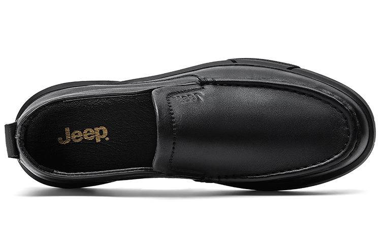 Jeep Casual Leather Shoes Men's Low Top Black