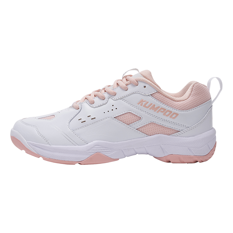 KUMPOO Cushioning Breathable Support Low top Badminton Shoes Unisex White Pink