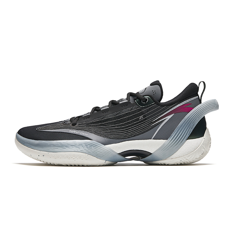 Anta Three point Rain1.0 Cushioning Slip Resistant Low top Basketball Shoes Men's Black Gray Red