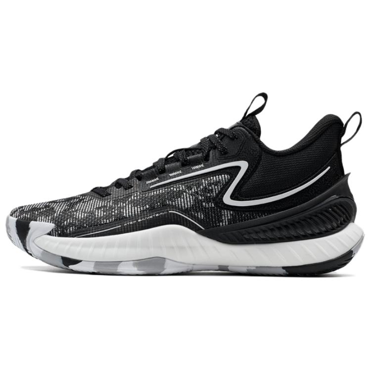 XTEP Jie Ao 2 Slip Resistant Abrasion Resistant Low top Basketball Shoes Men’s Black White Gray