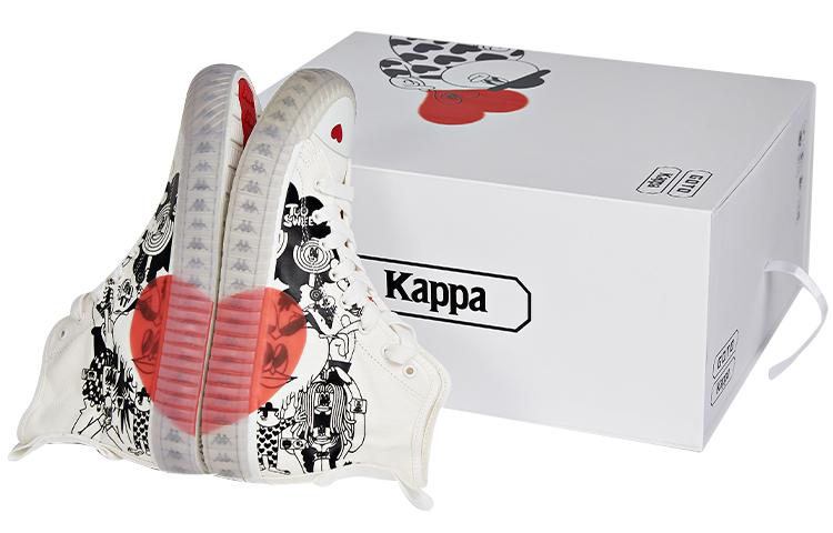 Kappa LALA COMPANY Canvas Shoes Unisex High Top Korean White