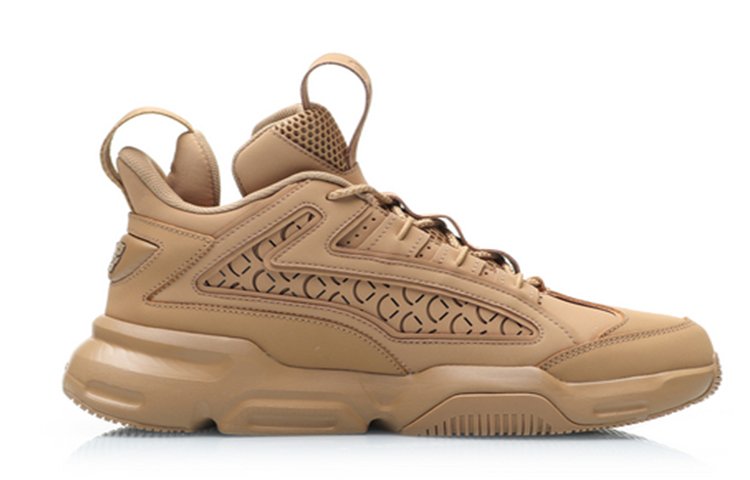 Li Ning Hanjia Abrasion Resistant Breathable Abrasion Resistant Breathable Low top Chunky Sneakers Men’s Wheat