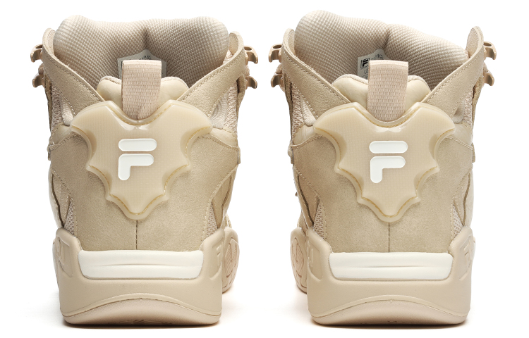 FILA FUSION Desperado We Mid top Vintage Basketball Shoes Women’s Cassava Powder Snow White