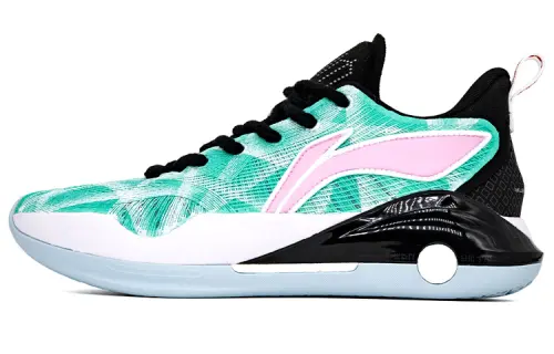Li Ning YuShuai 15 V2 Slip Resistant, Abrasion Resistant, Lightweight Low top Basketball Shoes Men's Green Pink