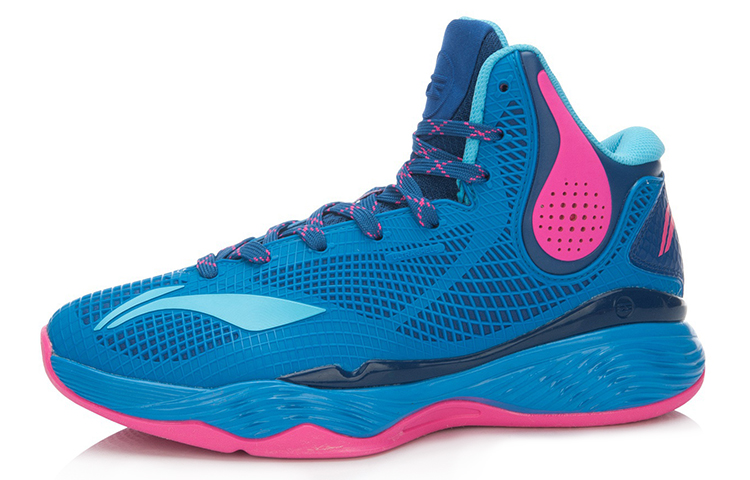 Li Ning Phantom Support High top Basketball Shoes Unisex Blue Red