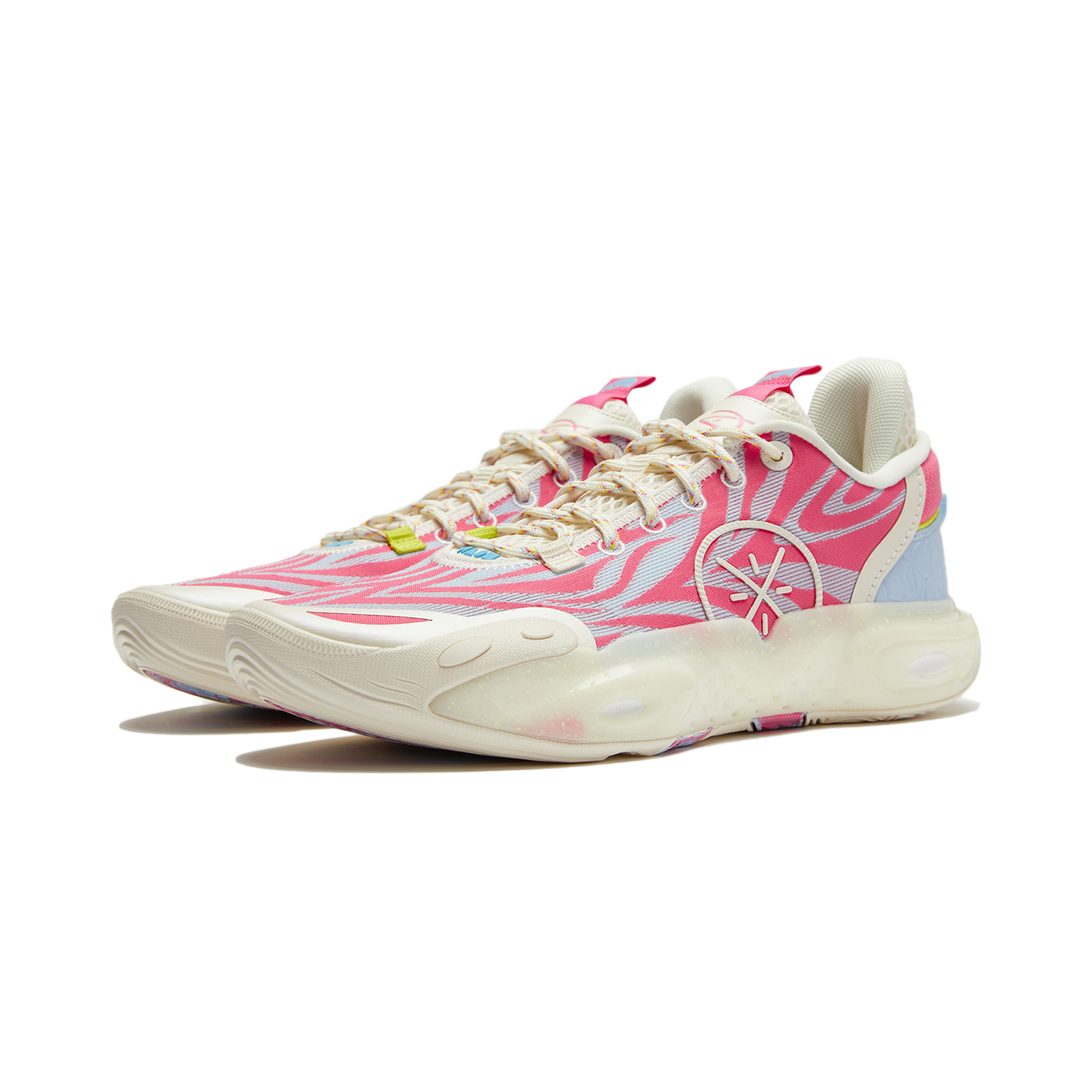 Li Ning All City 12 Cushioning Slip Resistant Abrasion Resistant Breathable Low top Basketball Shoes Men’s Pink Blue