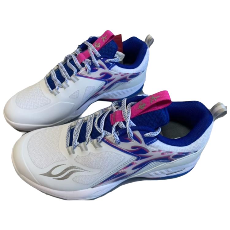 BONNY Mesh Cushioning Slip Resistant Abrasion Resistant Breathable Low top Badminton Shoes Unisex White Blue