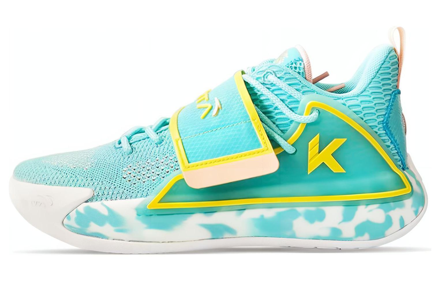 Anta Water Flower 2 Thompson KT Cushioning Slip Resistant Abrasion Resistant Low top Basketball Shoes Men's Pool Blue