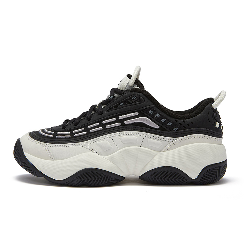 FILA FUSION Abrasion Resistant Low top Vintage Basketball Shoes Women’s Black/Micro White