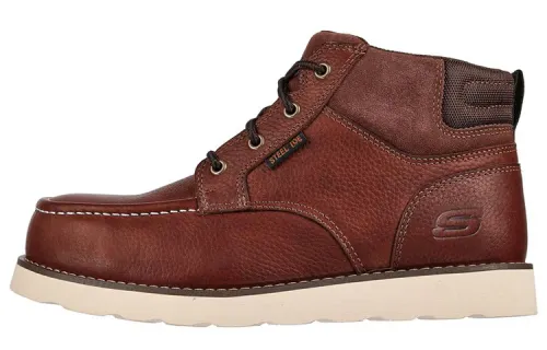 Skechers Work Kadmiel Kaed St Leather Athleisure High top Mountaineering Hiking Shoes Men's Brown