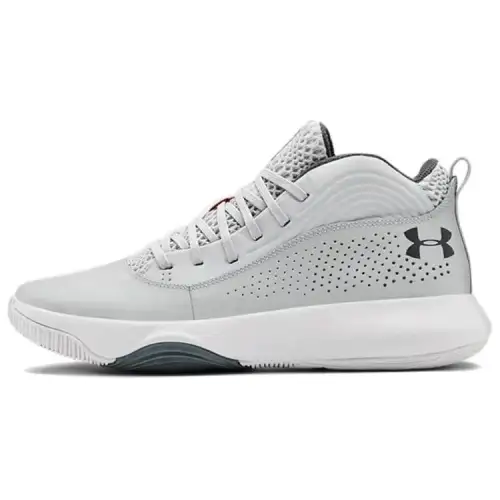 Under Armour Lockdown 4 Cushioning Mid top Vintage Basketball Shoes Men's Halo Gray