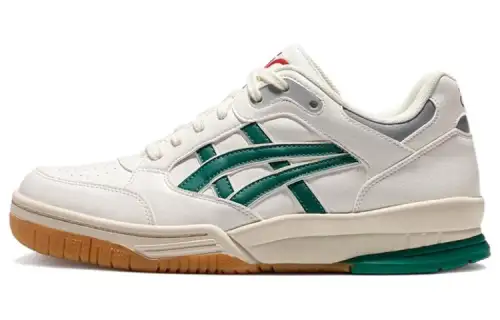 ASICS Gel-Spotlyte synthetic leather Low sports wear-resistant and breathable low-top retro basketball shoes for men and women, white and green