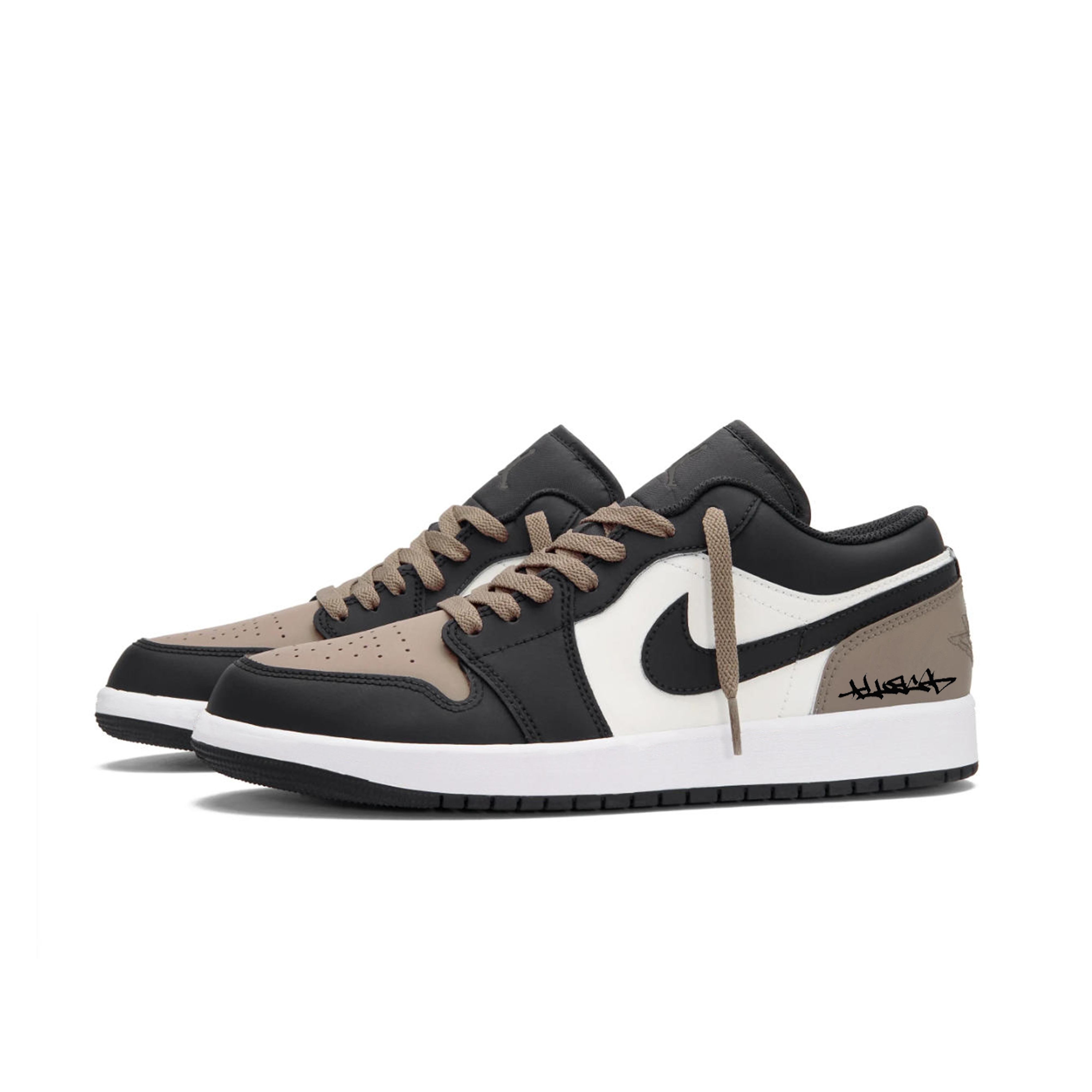 Jordan Air Jordan 1 Mocha Latte Leather Abrasion Resistant Abrasion Resistant Low top Retro Sports Shoes Unisex