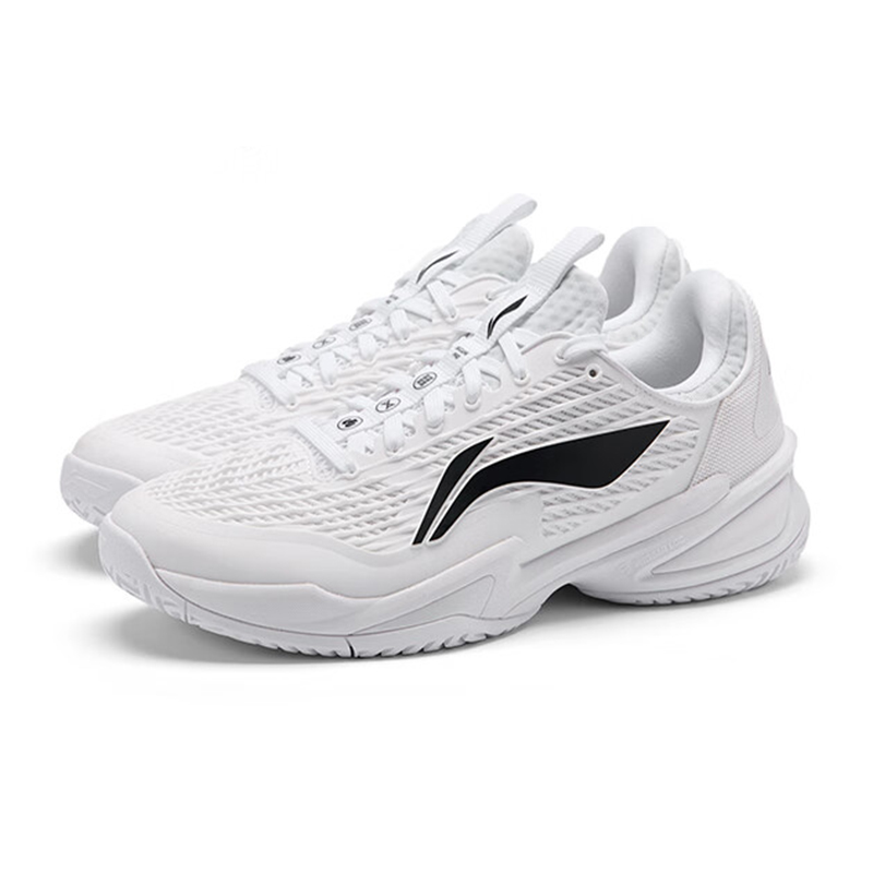 Li Ning Abrasion Resistant Support Rebound Abrasion Resistant Support Rebound Low top Tennis Shoes Unisex White Black