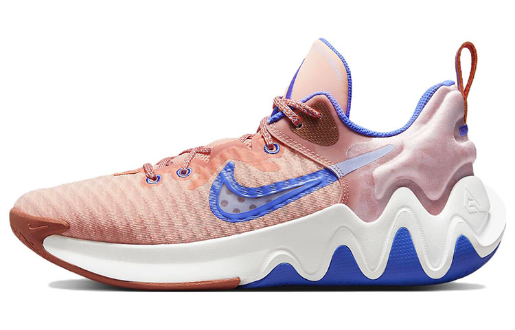Nike Giannis Immortality Round head comfort shock-absorbing and wear-resistant support Low top Basketball shoes Men's Pink blue