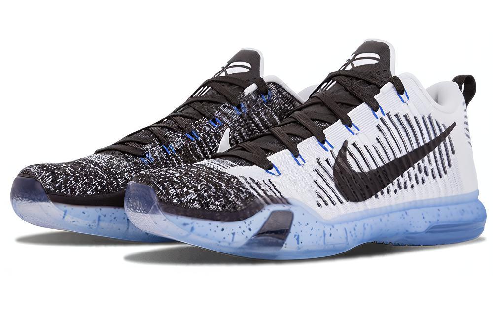 Мужские кроссовки Nike Kobe 10 Elite HTM Shark Jaw 10 (бело-черные) — Белый / чёрный — фото 2