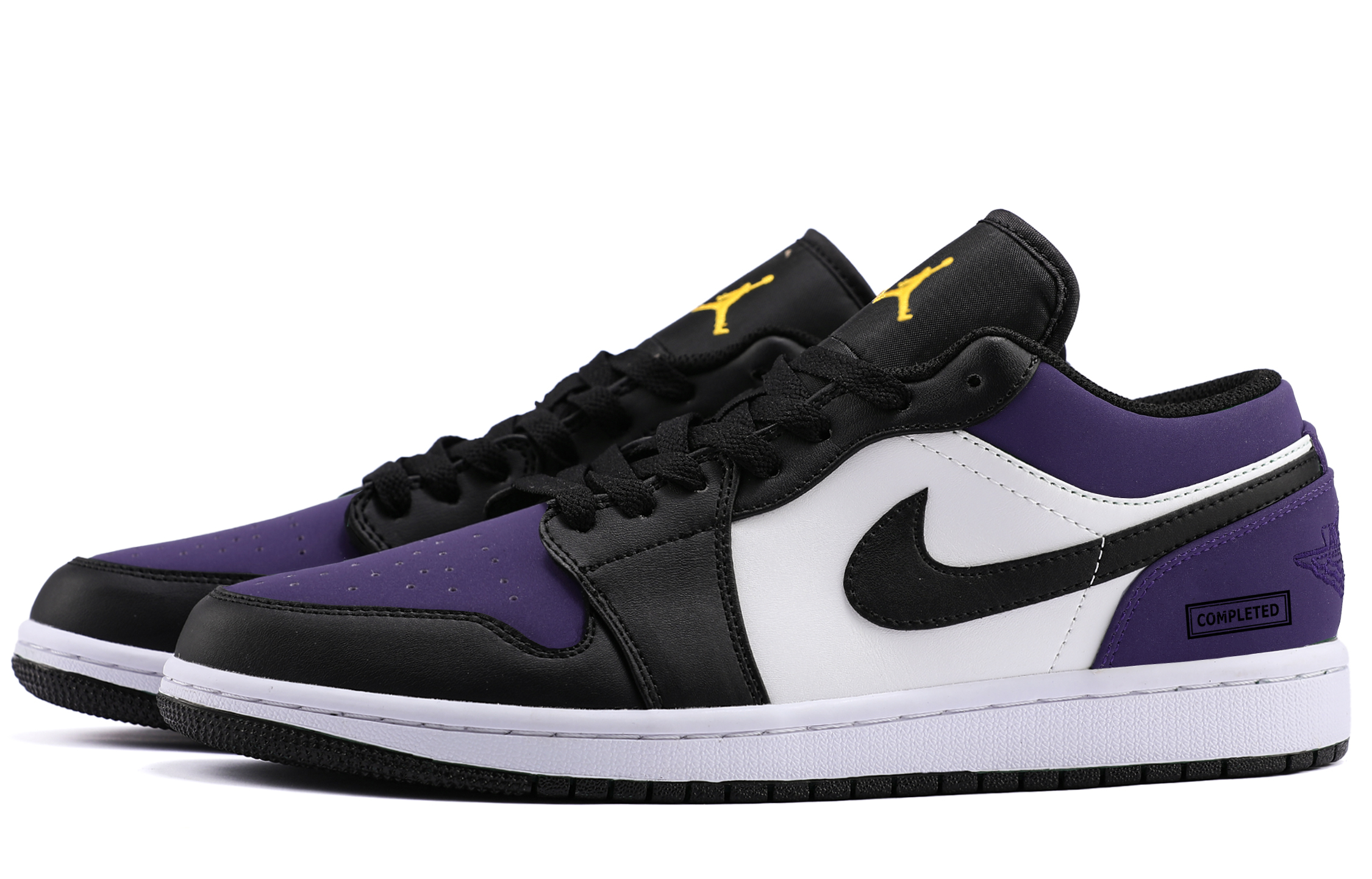 Jordan Air Jordan 1 Height Increasing Height Increasing Low top Vintage Basketball Shoes Unisex Purple Black