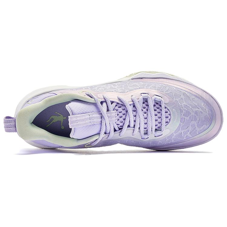 QIAODAN Wind Blade 4 TEAM Slip Resistant Low top Basketball Shoes Men’s Purple Green