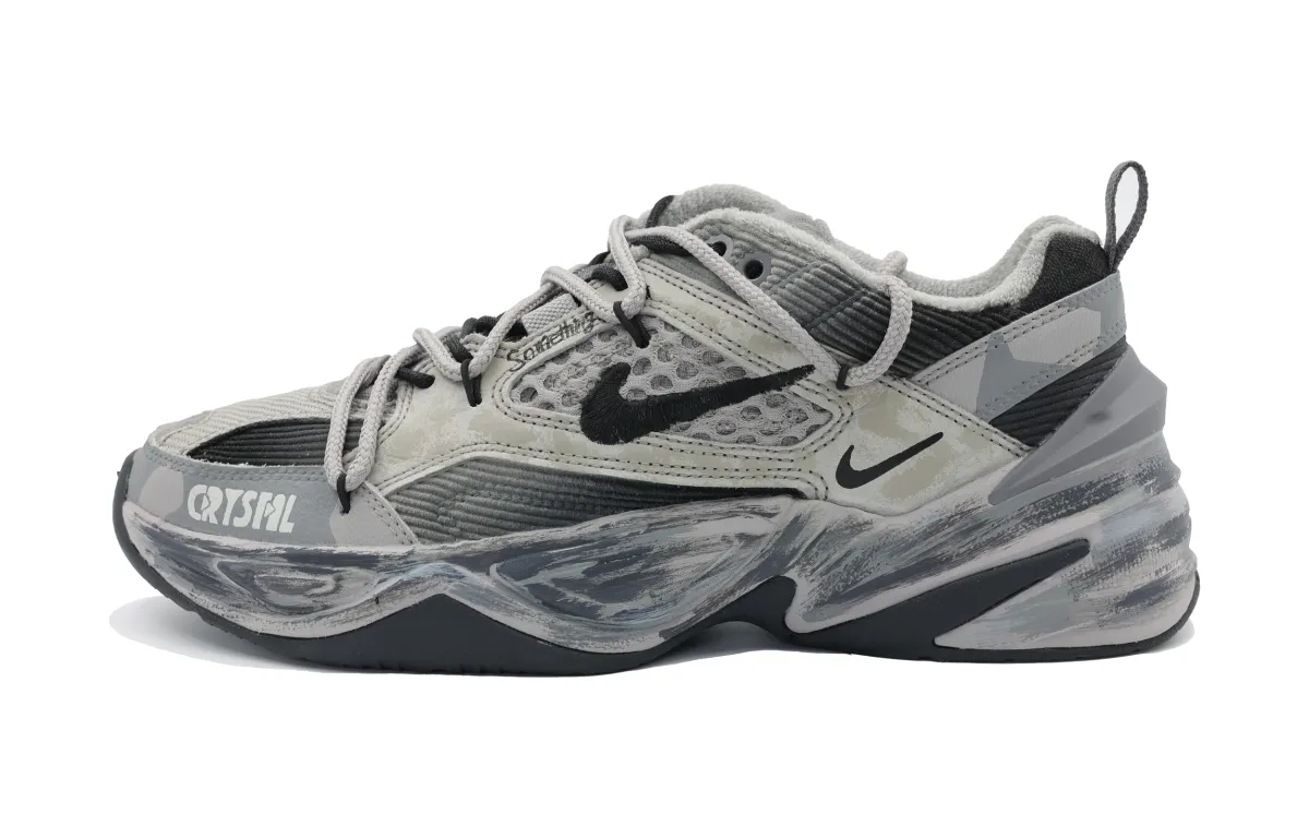 Nike M2K Cushioning Slip Resistant Abrasion Resistant Low top Chunky Sneakers Unisex Gray Black