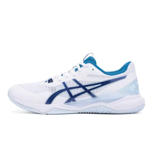 Asics Gel-Tactic low-top volleyball shoes for women, white and blue