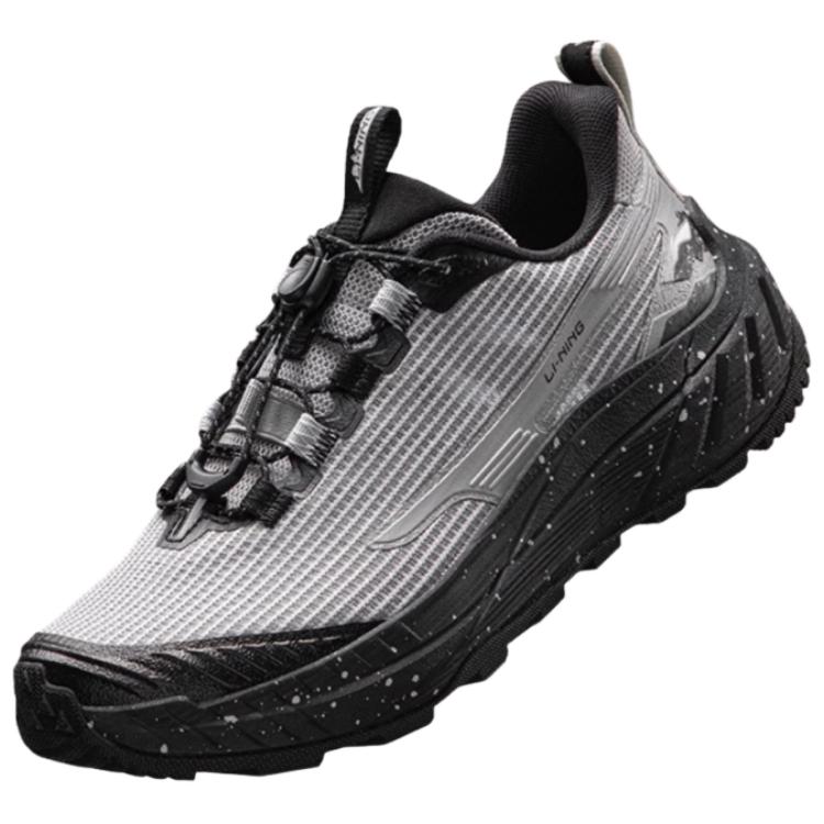 Li Ning Outdoor CF Tracing Slip Resistant And Abrasion Resistant Coverage Low top Hiking Shoes Women’s Gray Black