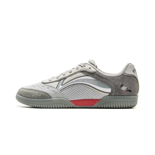 Li Ning x Staple Abrasion Resistant Lightweight Rebound Low top Table Tennis Shoes Unisex Gray