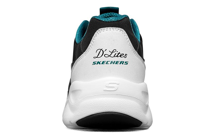 Женские кроссовки Skechers D'LITES AIRY (бело-черно-зеленый) — Белый / чёрный / зелёный — фото 4