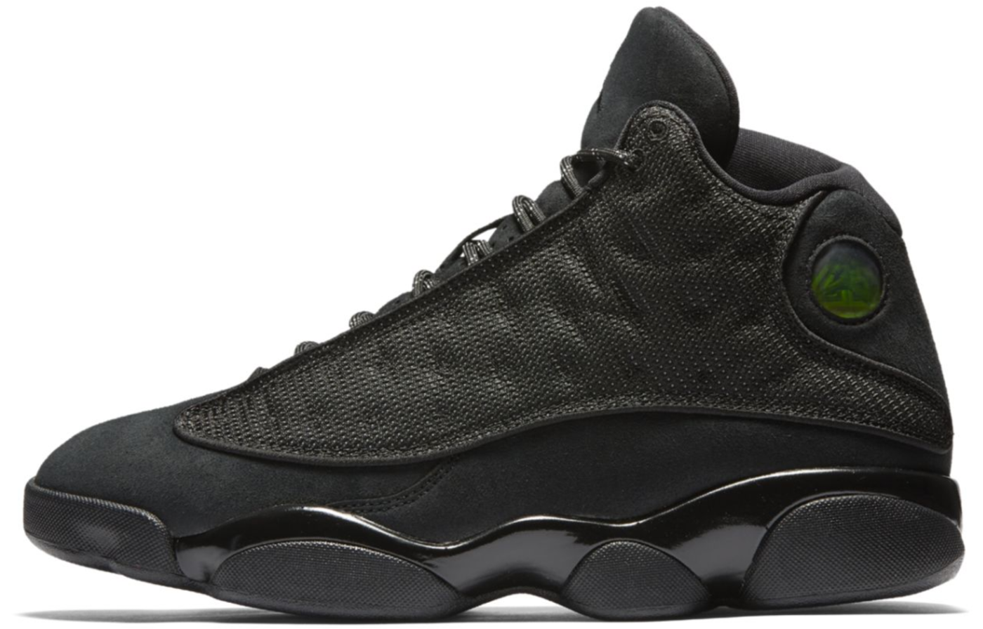 Jordan Air Jordan 13 Retro Black Cat fabric leather comfortable shock-absorbing anti-slip high-top retro basketball shoes men's black