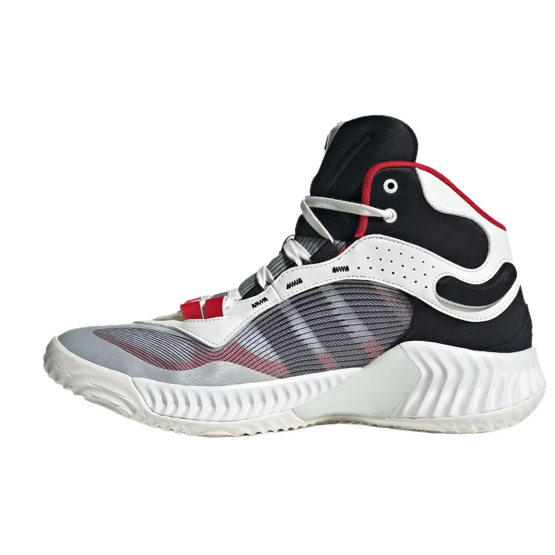 Adidas Cushioning, Wear Resistant Mid top Basketball Shoes Unisex White Red