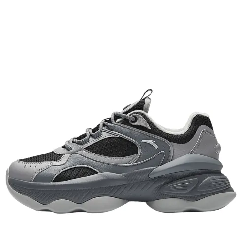 Anta Slip Resistant Height Increasing Low top Chunky Sneakers Women's Gray Black