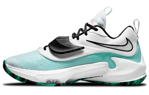 Nike Freak 3 Zoom Antetokounmpo 3rd generation round toe lace-up fabric shock-absorbing, non-slip and wear-resistant low-top practical basketball shoes men's black and white green air cushion