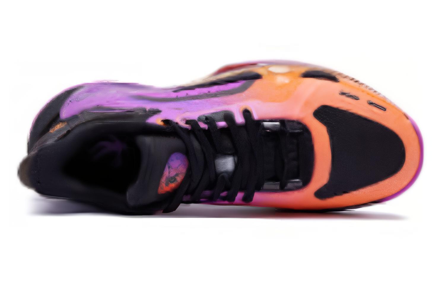 QIAODAN Halberd 6 Cushioning Slip Resistant Mid top Basketball Shoes Men’s Purple Orange