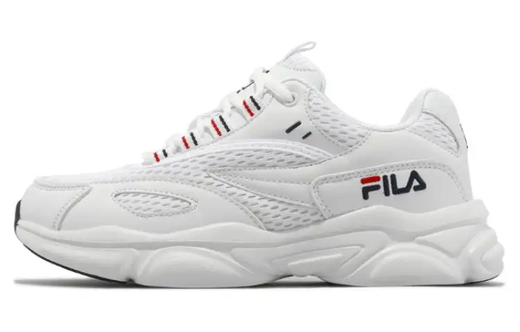 FILA Flamenco Cushioning, Wear Resistant Low top Chunky Sneakers Women's White