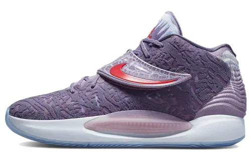 Nike KD 14 NRG Valentine's Day Valentine's Day round toe comfortable fabric TPU shock-absorbing anti-slip wear-resistant wrapping support low-top basketball shoes men and women same style purple and white foreign version