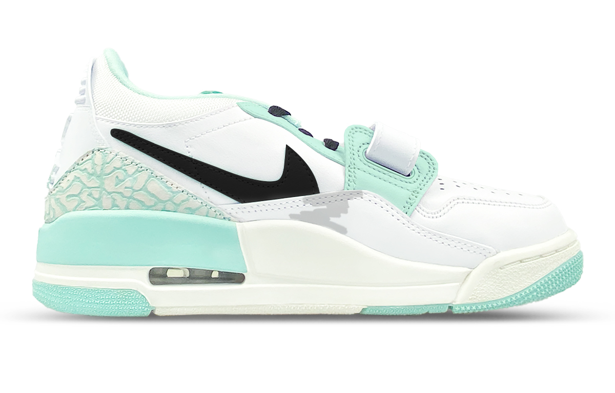 Jordan Legacy 312 Low top Vintage Basketball Shoes Women’s White Green Gray
