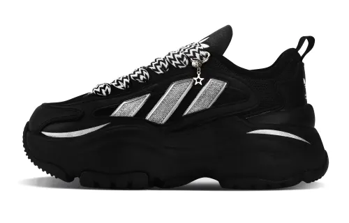 Adidas Originals OZGAIA Slip Resistant Height Increasing Low top Chunky Sneakers Unisex Black Silver