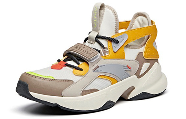 ANTA Training Shoes Men’s Low Top Light Beige White/Linen Gray/Ginger Yellow