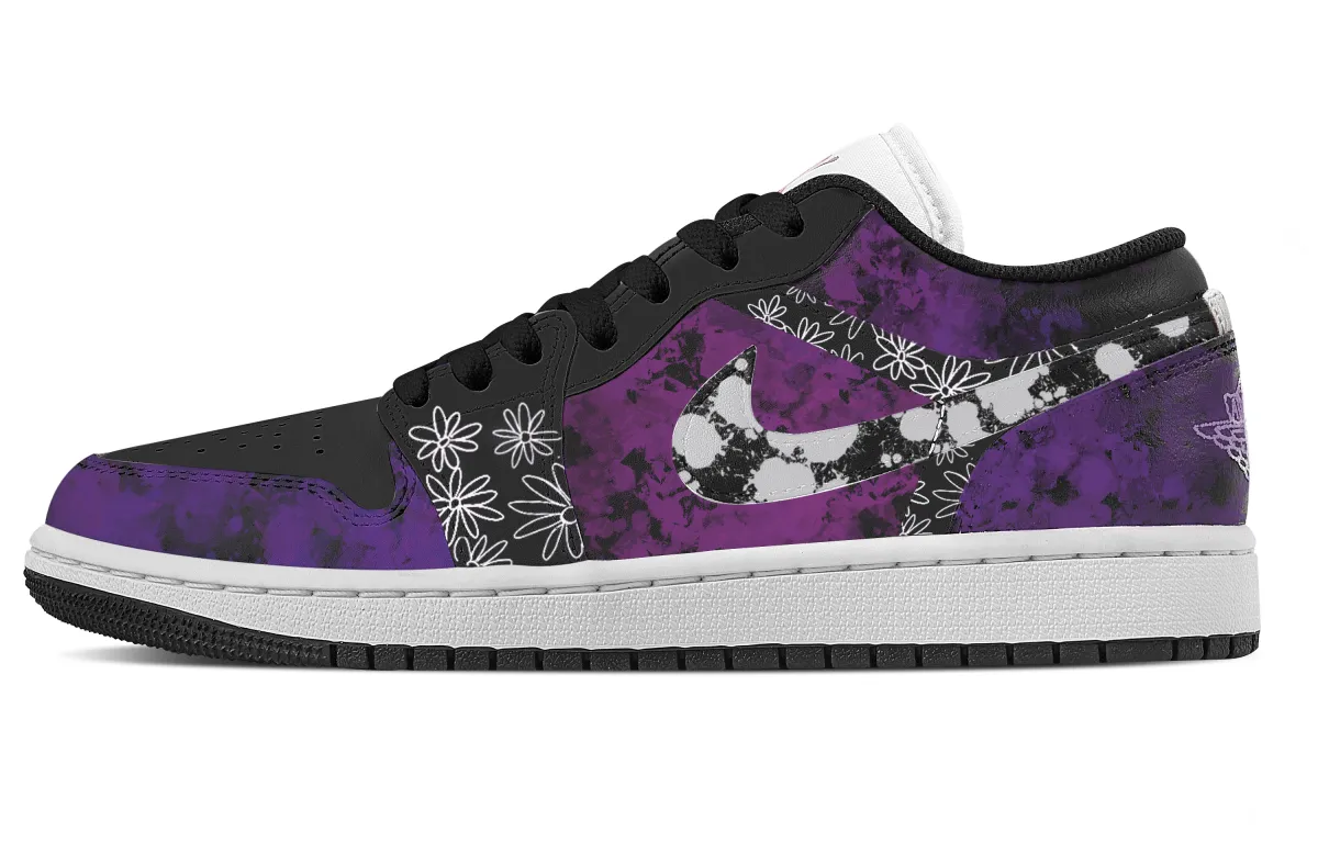 Jordan Air Jordan 1 Aster Abrasion Resistant Low top Vintage Basketball Shoes Women's Purple