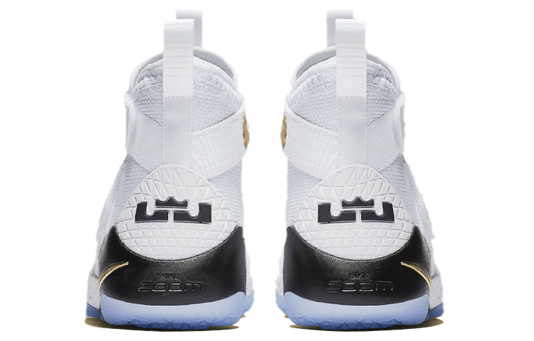 Мужские кроссовки Nike Zoom Soldier 11 LeBron Court General (бело-черные) — Белый / чёрный — фото 5