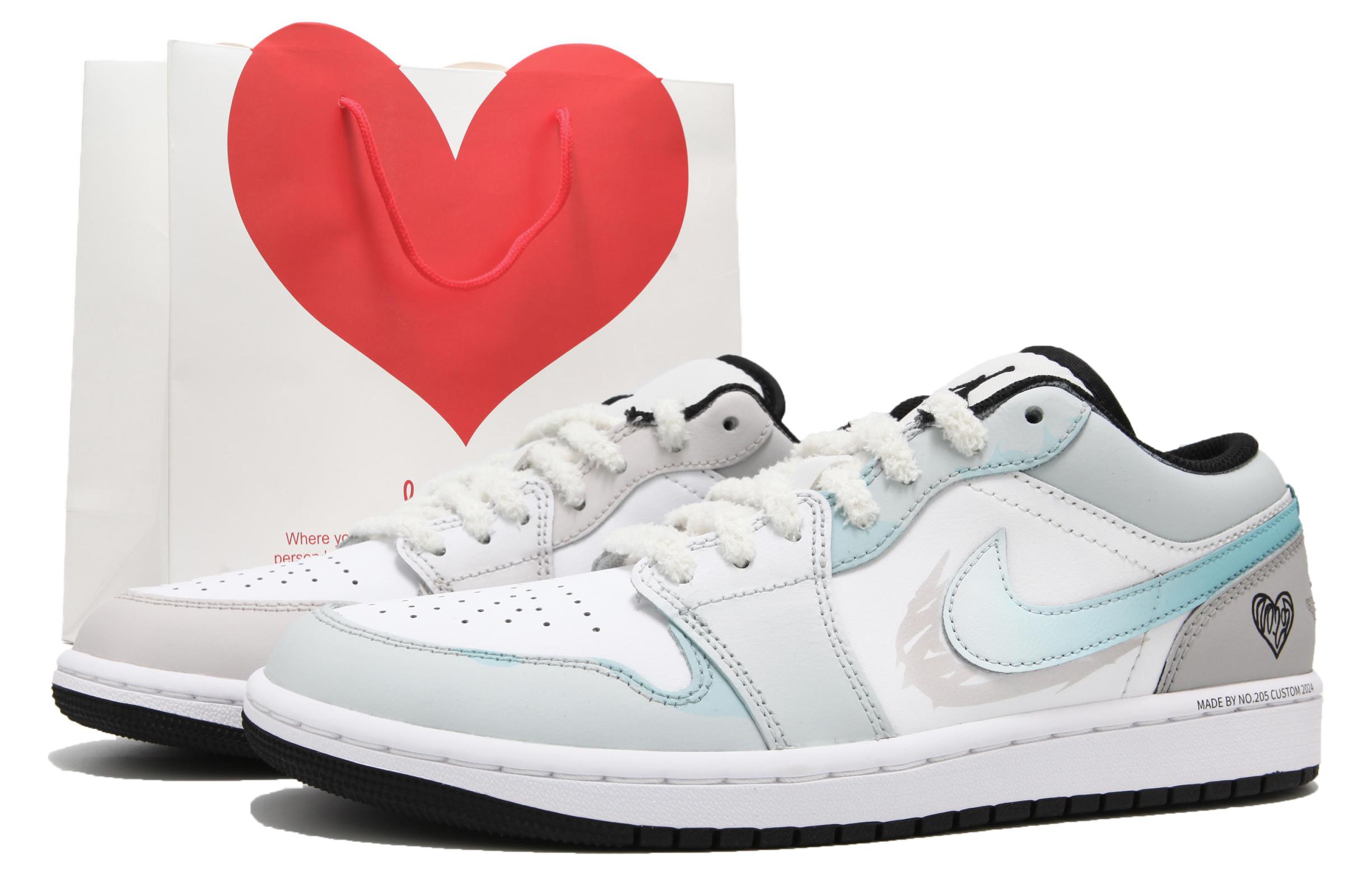Jordan Air Jordan 1 Abrasion Resistant Low top Vintage Basketball Shoes Men’s Blue Pink