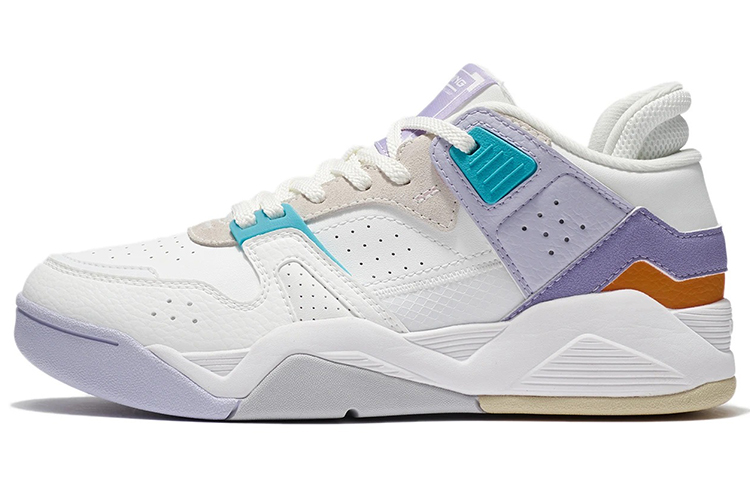 Li Ning Abrasion Resistant Low top Vintage Basketball Shoes Women’s White Purple
