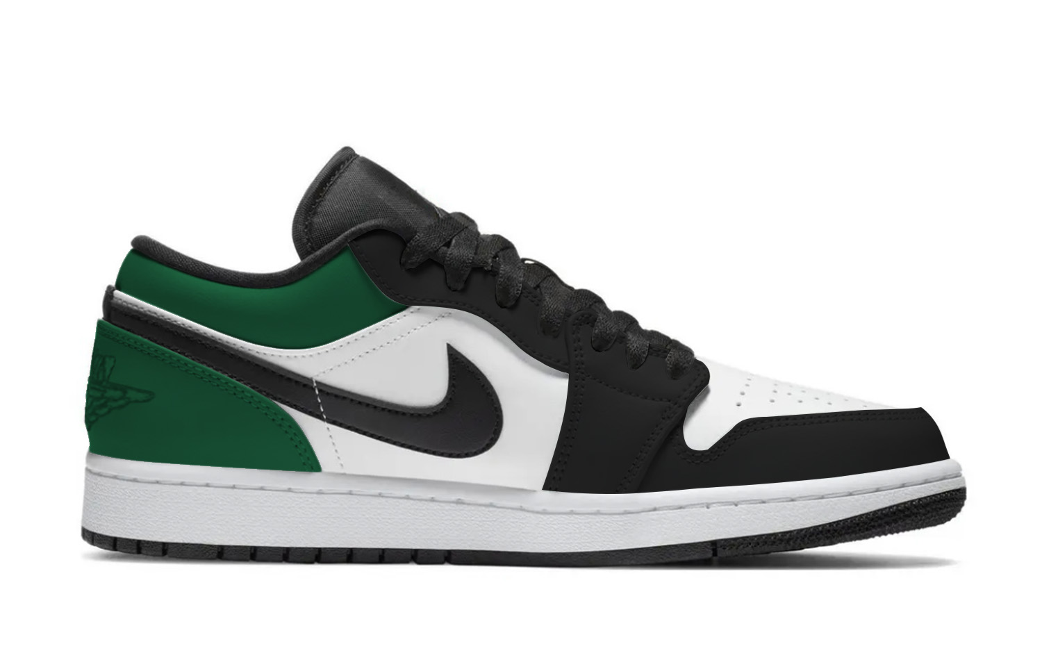Jordan Air Jordan 1 Green Toes Vintage Basketball Shoes Unisex Black Green