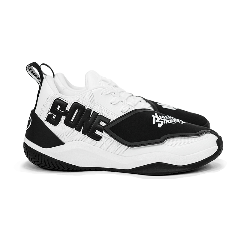 NICEID Cushioning Slip Resistant Abrasion Resistant Breathable Mid top Basketball Shoes Men’s White Black