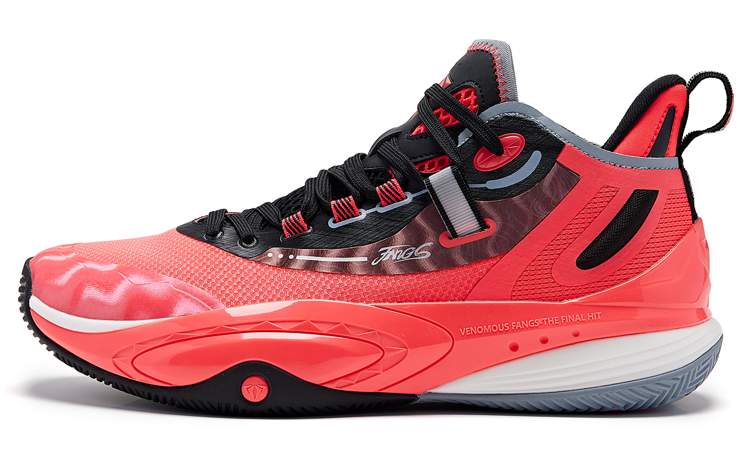 QIAODAN Poisonous Fangs Lite Slip Resistant Low top Basketball Shoes Men’s Virtual Red Black